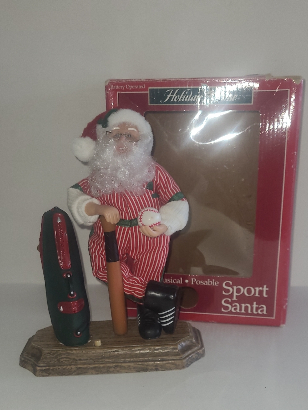 Vintage Musical Baseball Santa